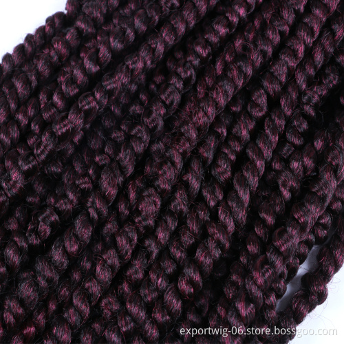Wholesale Ombre Pre-looped Crochet Braiding Passion Twist Water Wave Hair  Pre-twisted Passion Twist Hair Crochet Synthetic